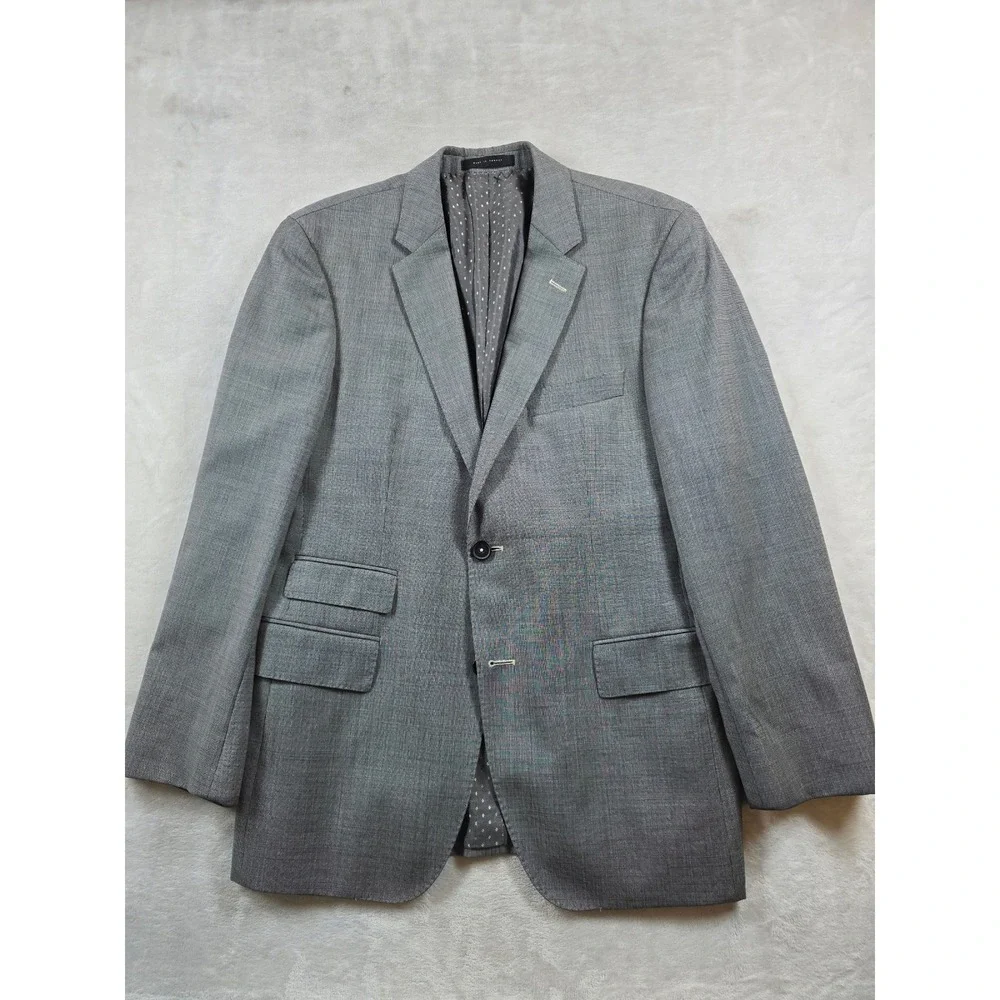 Hugo Boss Blazer Mens 38S Grey Super 100 Wool 2-Button Sport Coat Edison1/Power